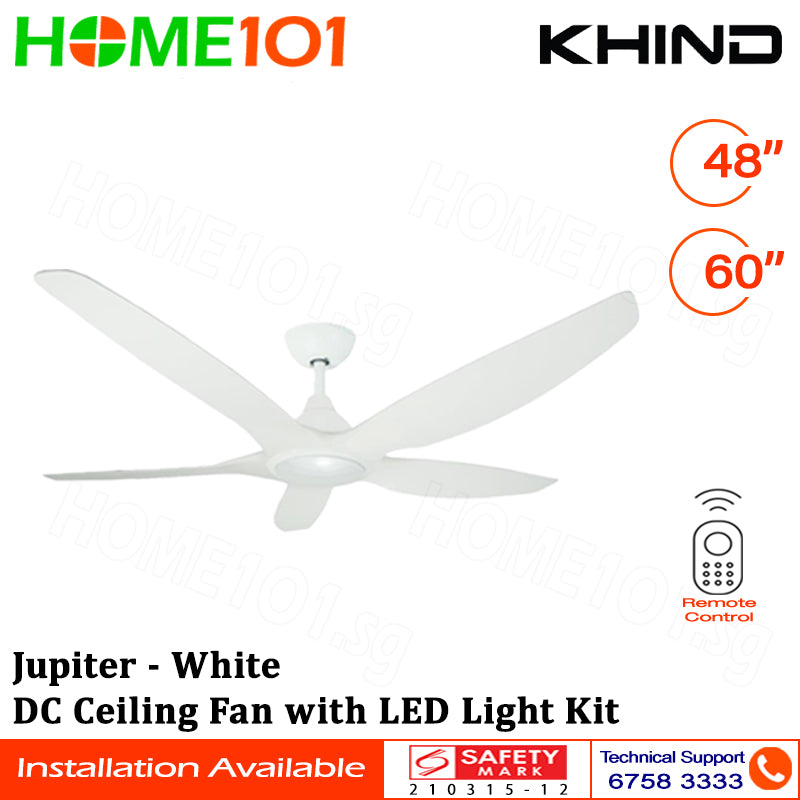Khind DC Ceiling Fan with LED Light Kit 48"/60" Jupiter