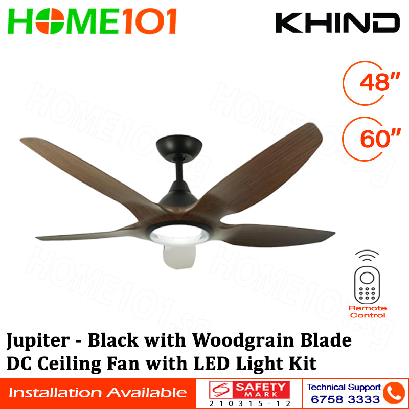 Khind DC Ceiling Fan with LED Light Kit 48"/60" Jupiter