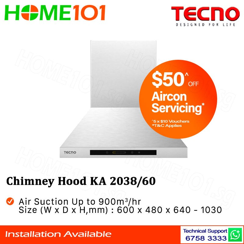 Tecno Chimney Hood 60cm KA 2038/60