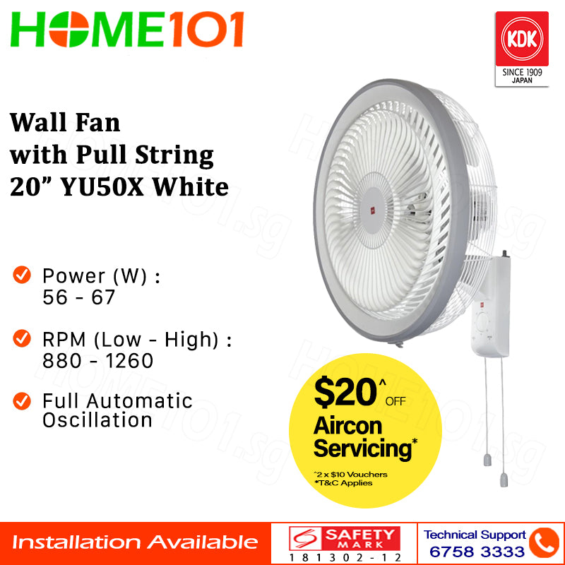 KDK Wall Fan 50cm YU50X