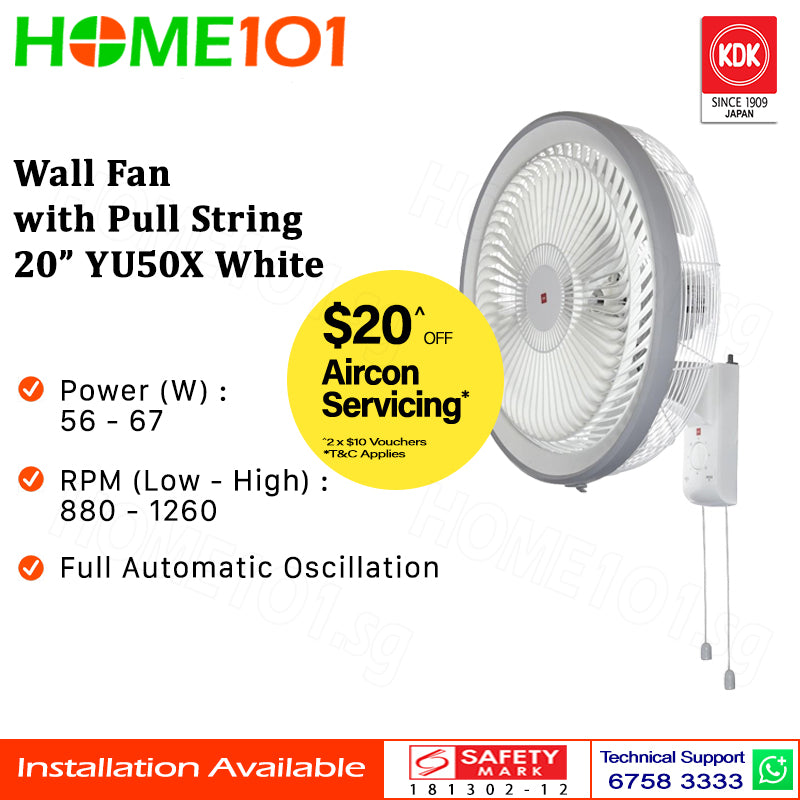 KDK Wall Fan 50cm YU50X