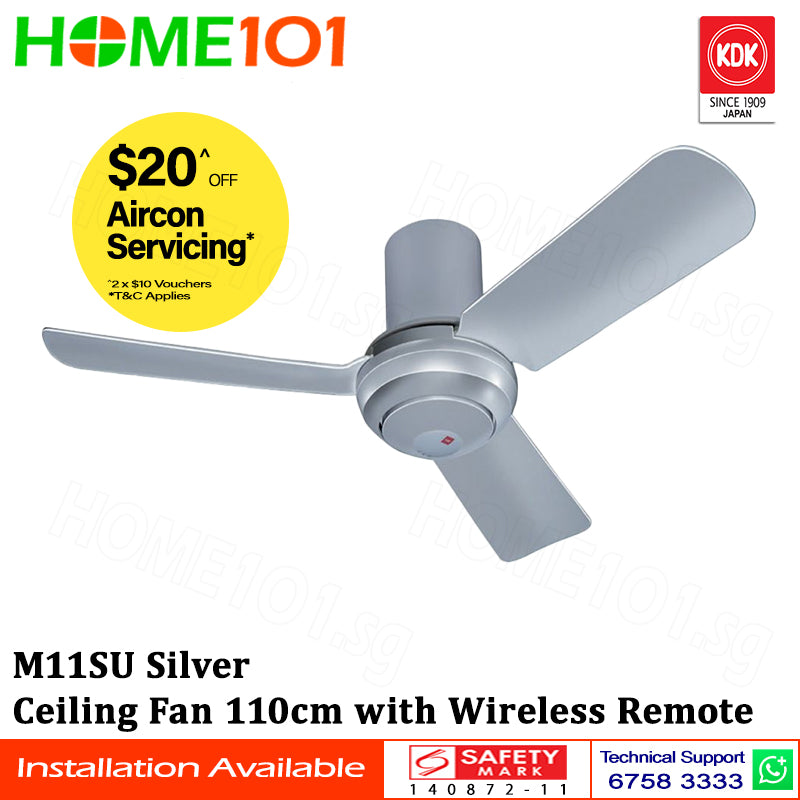 KDK Remote Ceiling Fan 110cm w/ Remote Ctrl M11SU