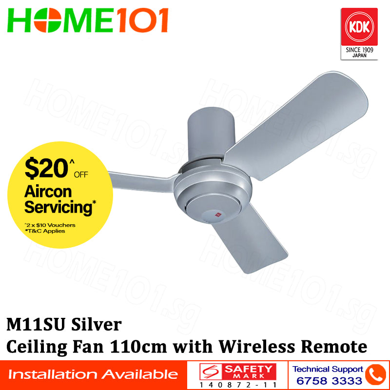KDK Remote Ceiling Fan 110cm w/ Remote Ctrl M11SU