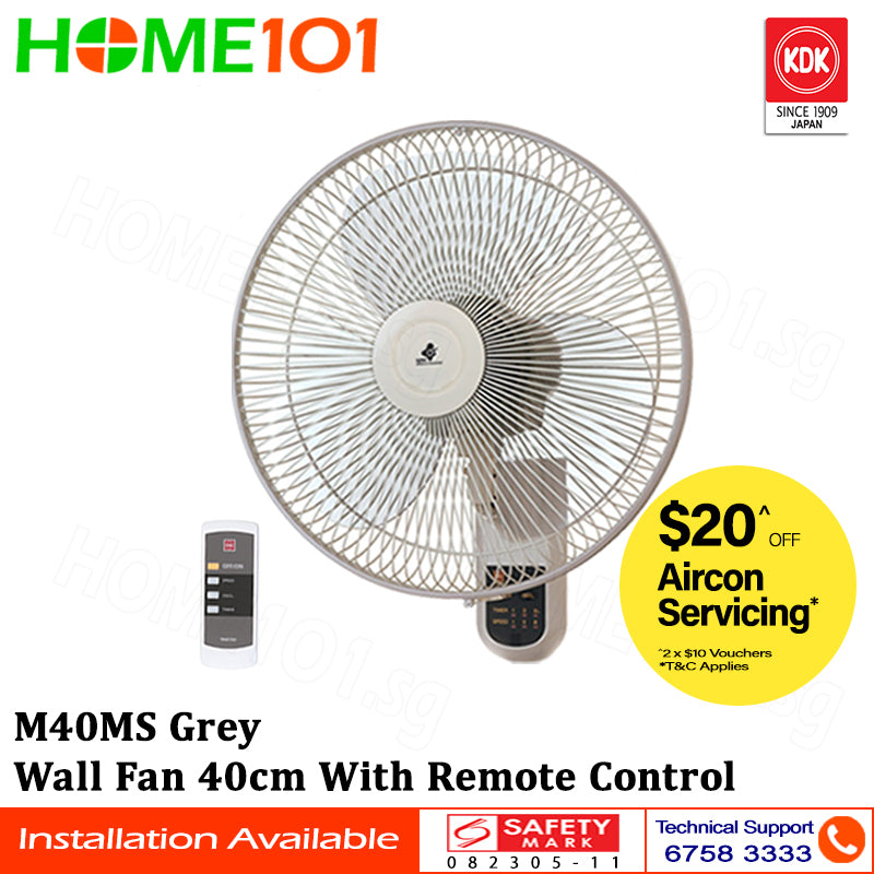 KDK Wall Fan 40cm w/ Remote Ctrl M40MS