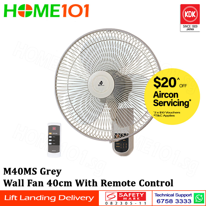KDK Wall Fan 40cm w/ Remote Ctrl M40MS