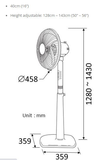 KDK Living Fan 40cm Plastic Blade N40HS