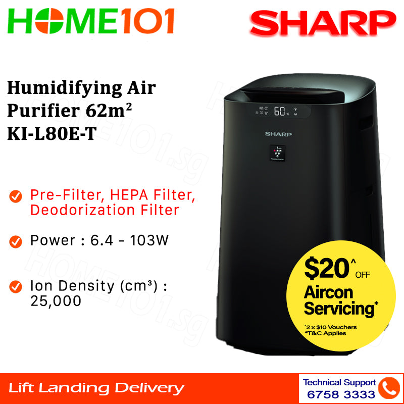 Sharp Humidifying Air purifier 62m² KI-L80E-T
