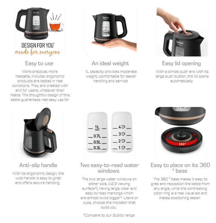 Tefal Includeo Kettle 1.0L KI5338