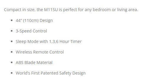 KDK Remote Ceiling Fan 110cm w/ Remote Ctrl M11SU