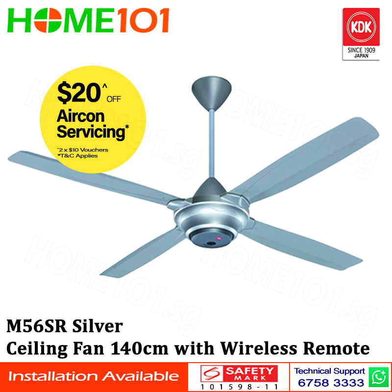 KDK Remote Ceiling Fan 140cm w/ Remote Ctrl M56SR