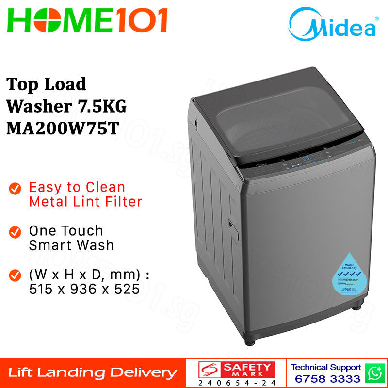 Midea Top Load Washer 7.5KG MA200W75T