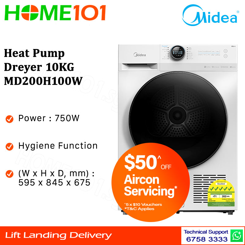Midea Heat Pump Dryer 10KG MD200H100W & MD200H100WT