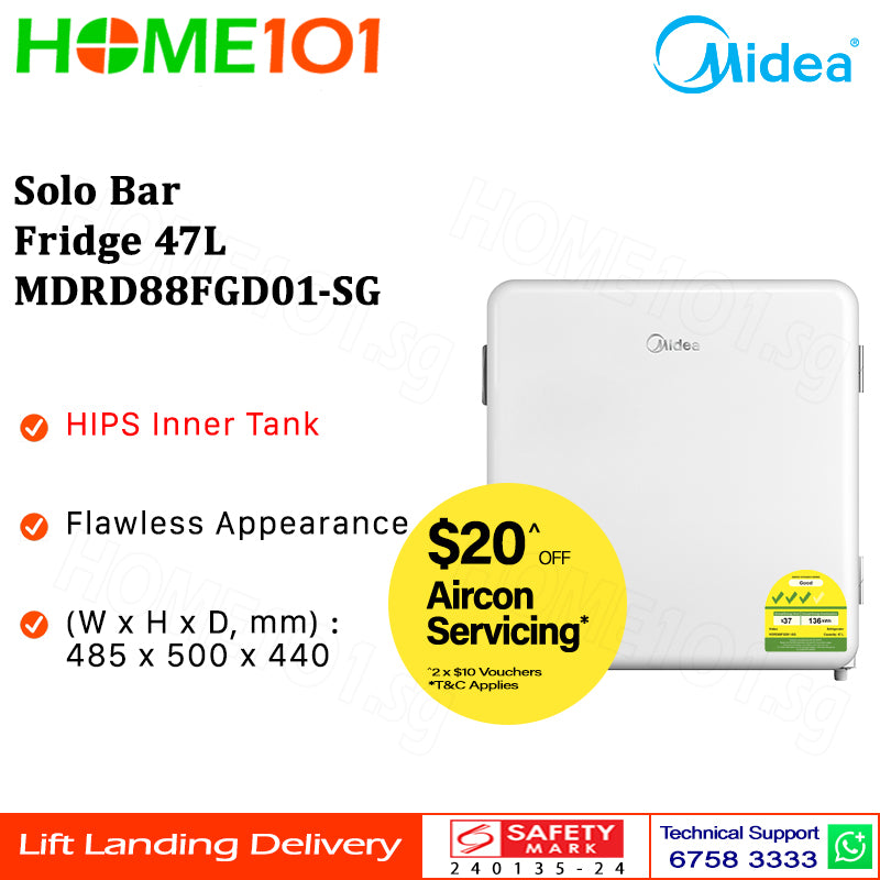 Midea Solo Bar Fridge 47L MDRD88FGD01-SG