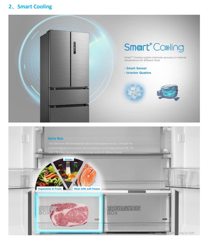Midea French Door Fridge 516L MDRF697FIC45SG