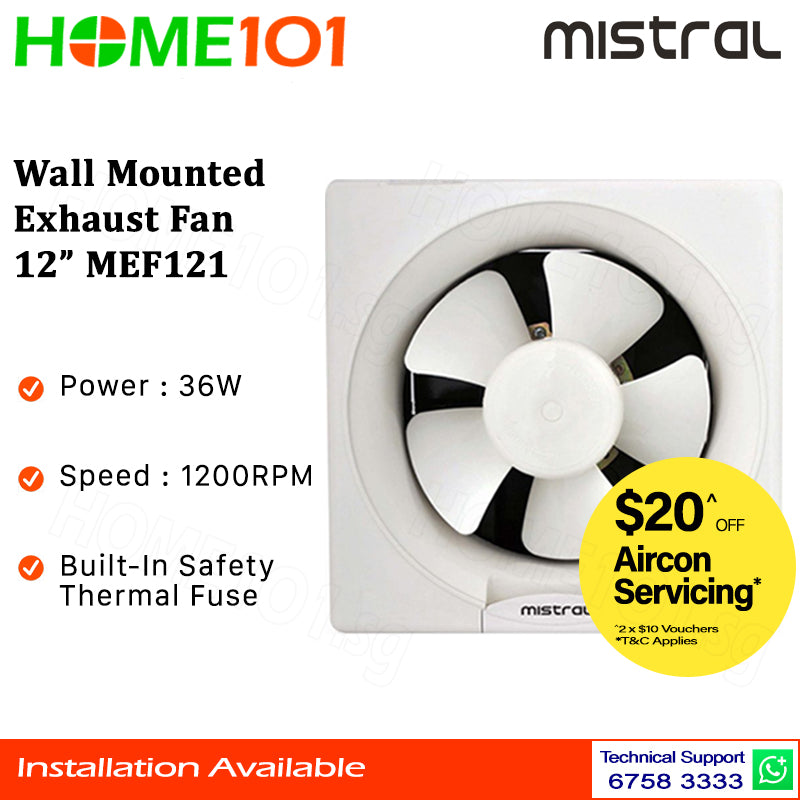 Mistral Wall Mounted Exhaust Fan 12ā MEF121 II MEF1201