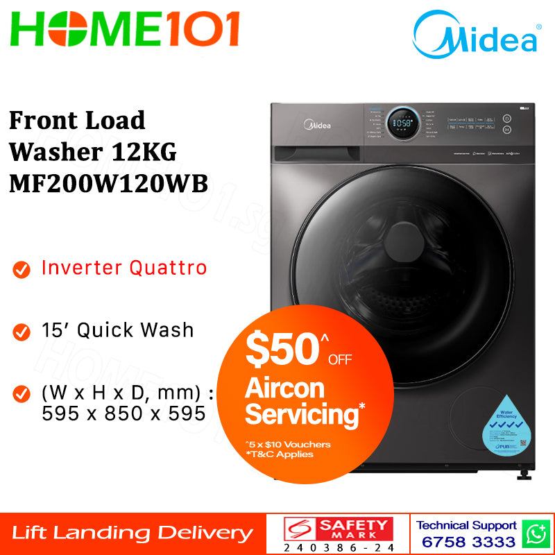 Midea Front Load Washer 12KG MF200W120WB