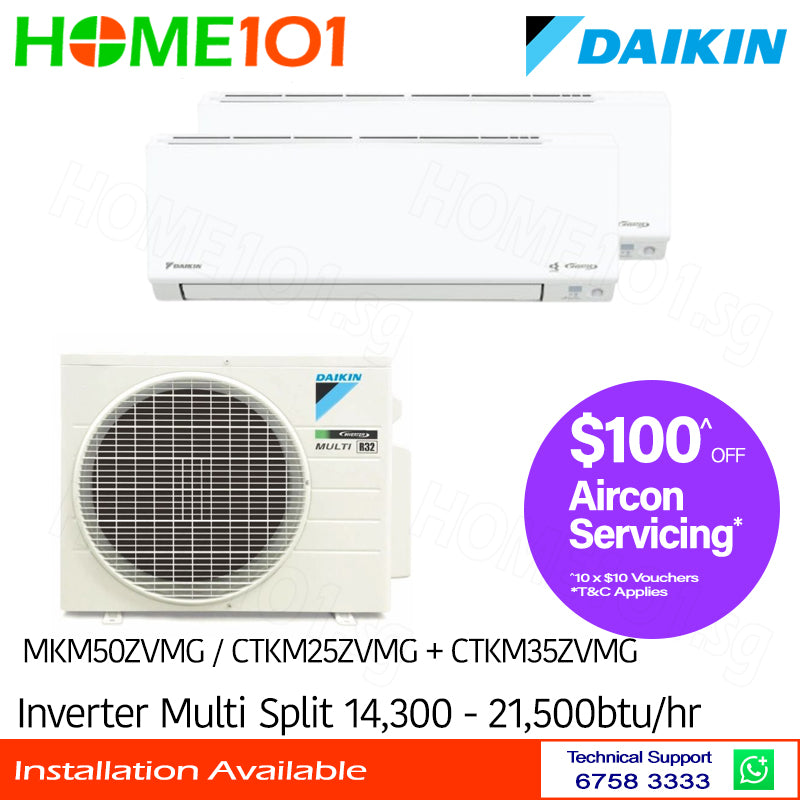 Daikin Inverter Multi-Split AirCon MKM50ZVMG/CTKM25ZVMG + CTKM35ZVMG - CLIMATE VOUCHER ELIGIBLE