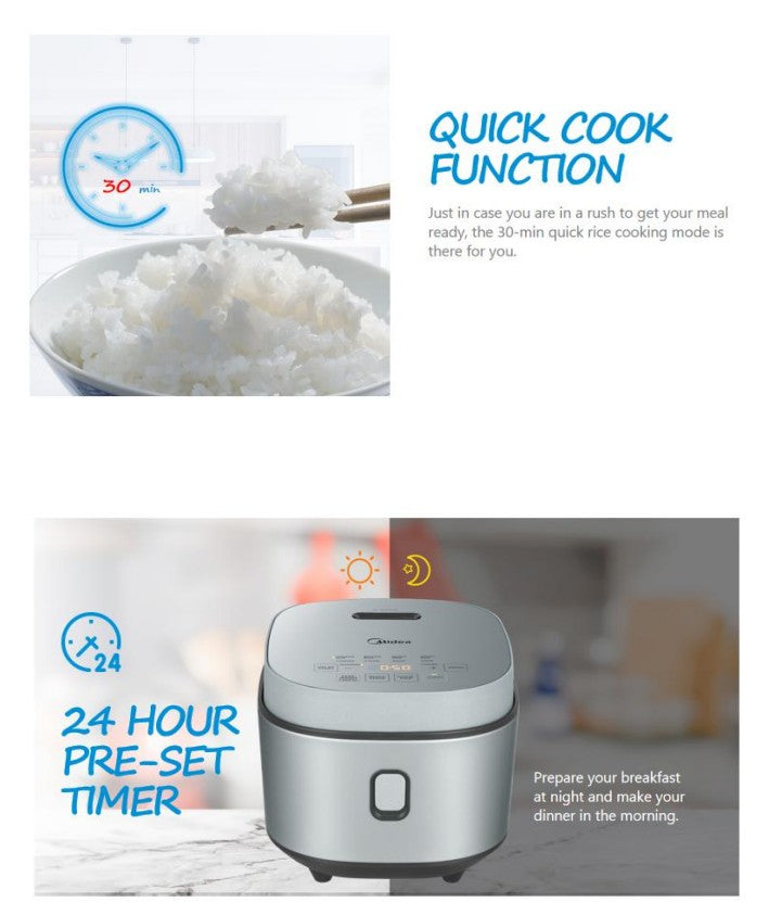 (PRE-ORDER) Midea Rice Cooker 1.0L MRD100T2BDG