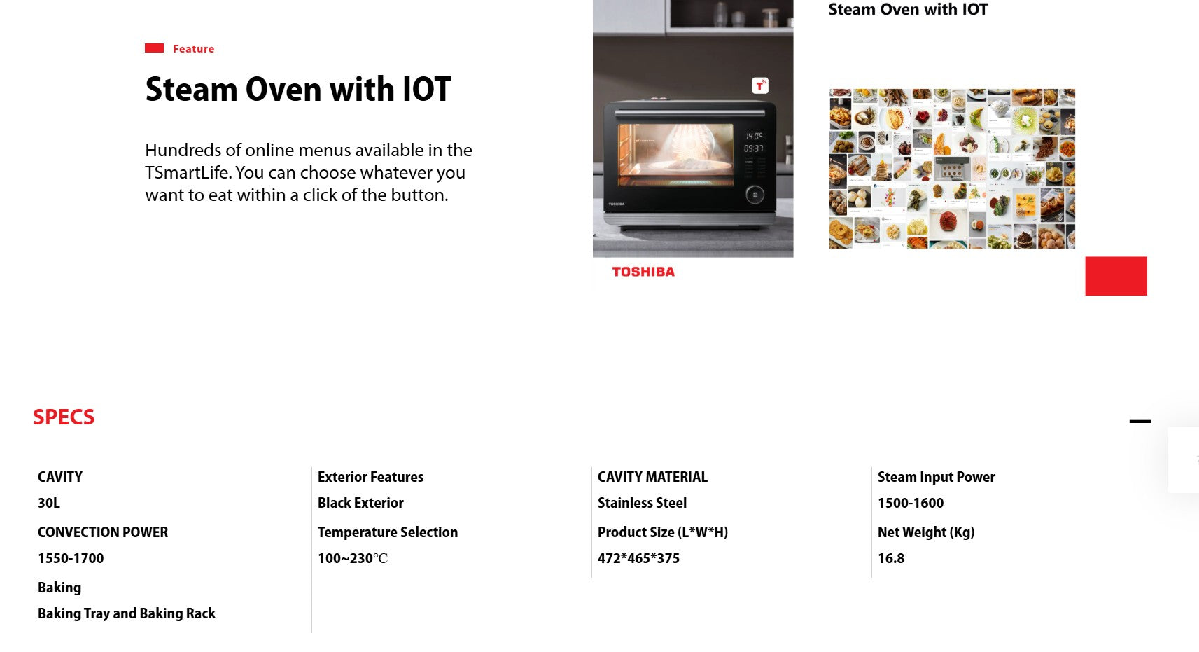 Toshiba Steam Oven 30L MS5-STR30SE(BK)
