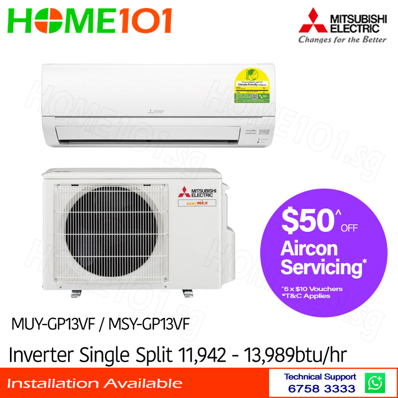 Mitsubishi Inverter Single Split AirCon 13000BTU MUY/MSY-GP13VF