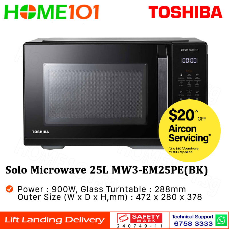 Toshiba Solo Microwave 25L MW3-EM25PE (BK)