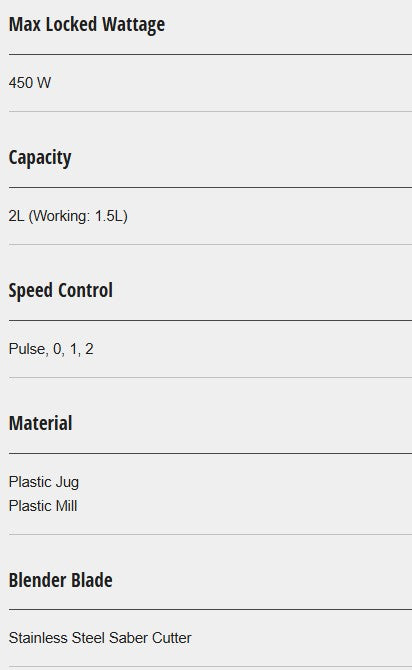 Panasonic Plastic Jug Blender Mill 1.5L MX-EP5111WSP || MX-EP5111