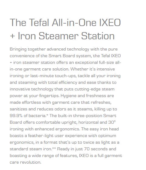 Tefal IXEO+ Garment Steamer 2980W QT1510