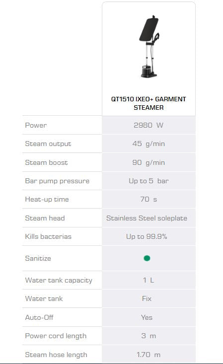 Tefal IXEO+ Garment Steamer 2980W QT1510