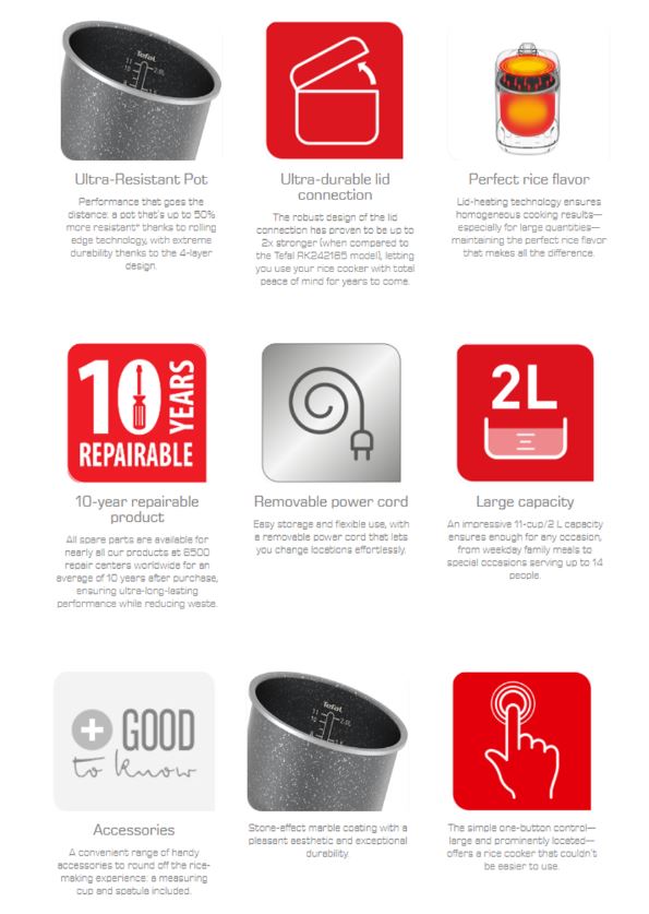 Tefal EVERFORCE Mechanical Rice Cooker 2.0L RK3625