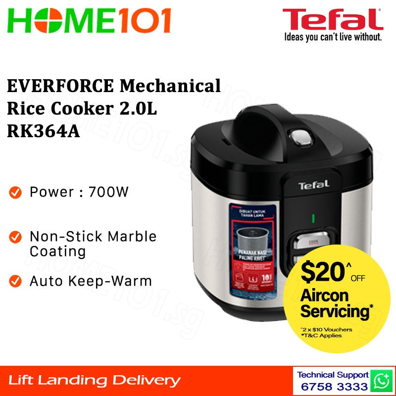 Tefal EVERFORCE Mechanical Rice Cooker 2.0L RK364A