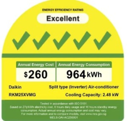 Daikin Inverter Single Split AirCon 9000BTU RKM25ZVMG/FTKM25ZVMG - CLIMATE VOUCHER ELIGIBLE