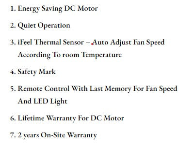 ($1 REPLACEMENT) Bestar DC Motor Ceiling Fan with Remote Control & Light 33ā/38"/48" Raptor