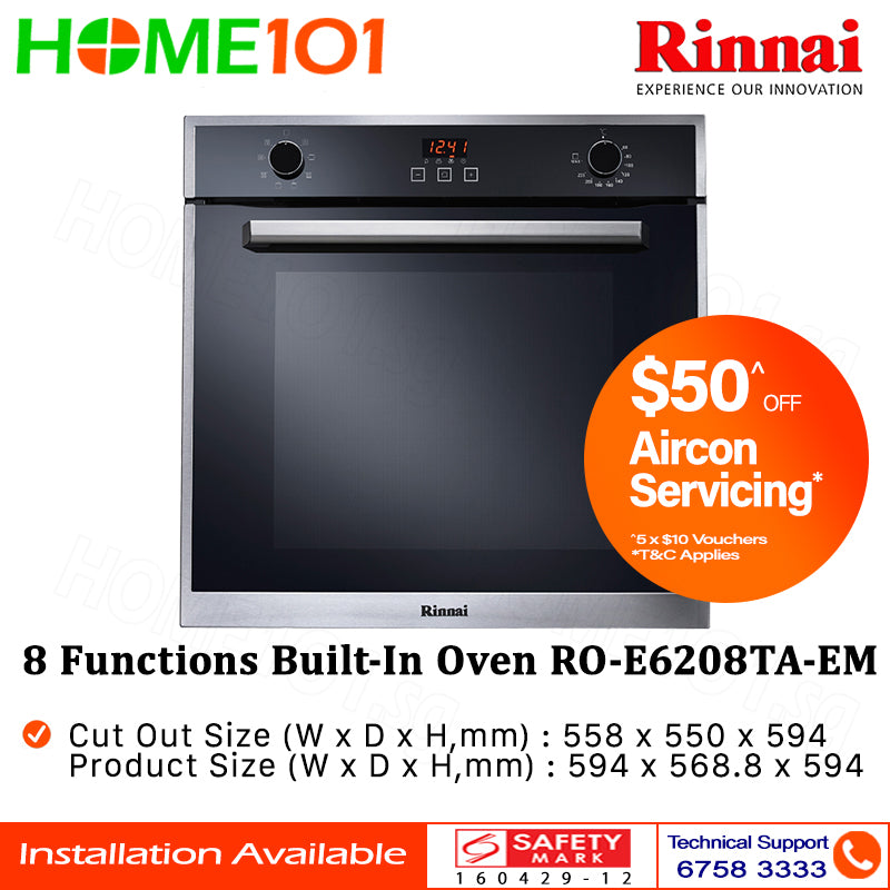 Rinnai 8 Functions Built-In Oven RO-E6208TA-EM