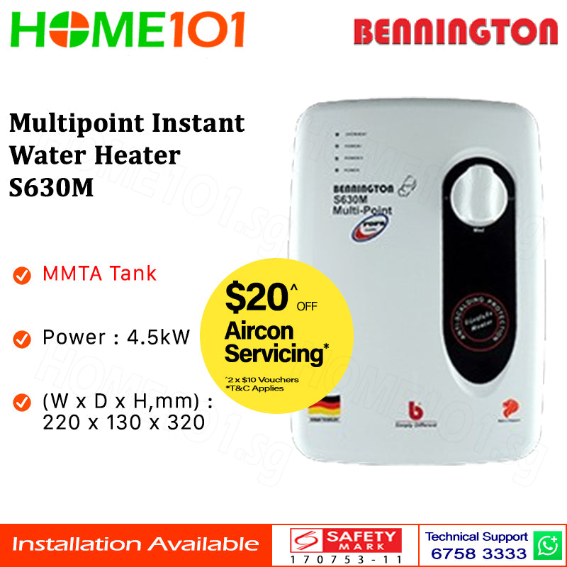 Bennington Multipoint Water Heater S630M