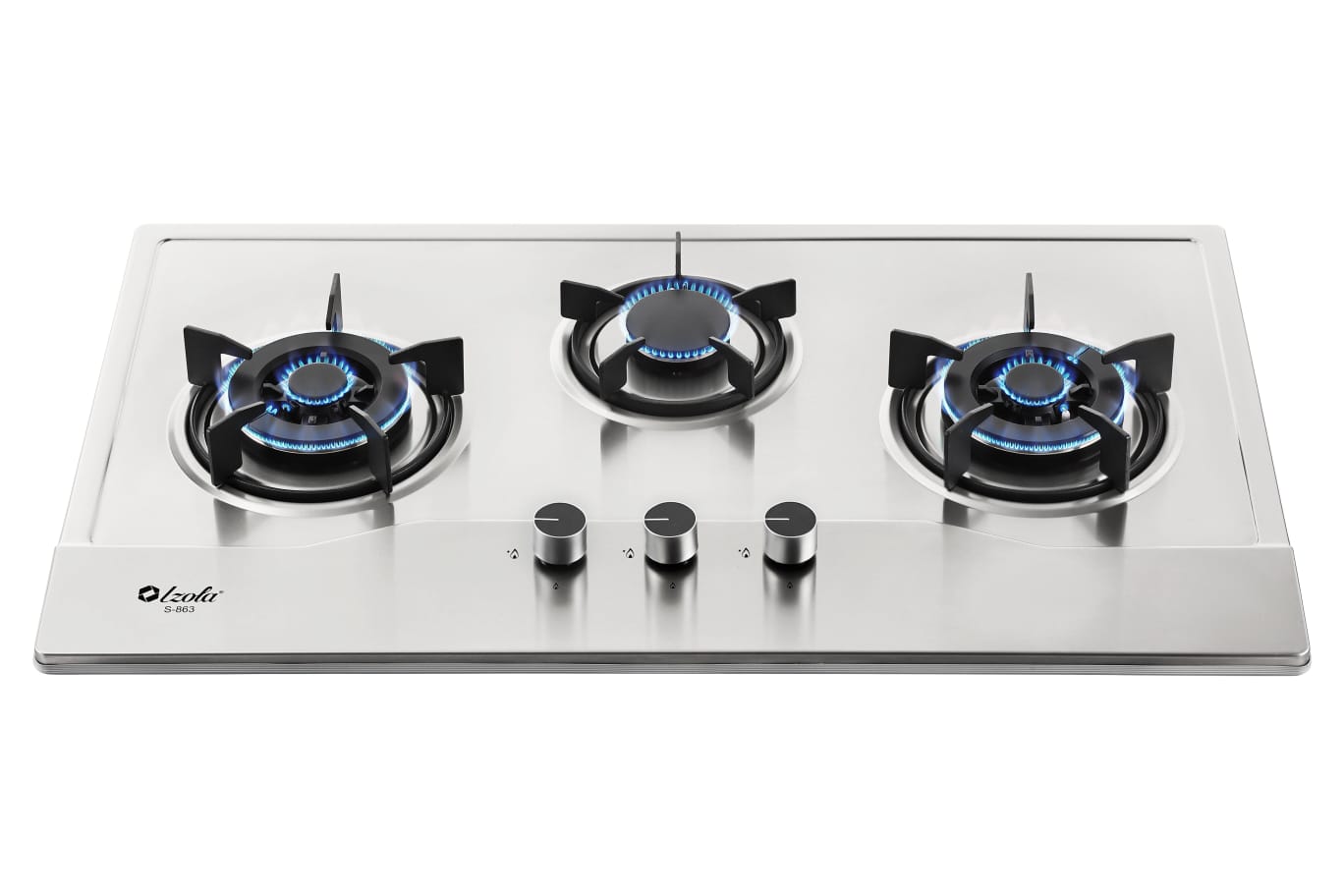 Izola Stainless Steel Built-In Hob 3 Burners S-863 - LPG / PUB - FREE INSTALLATION