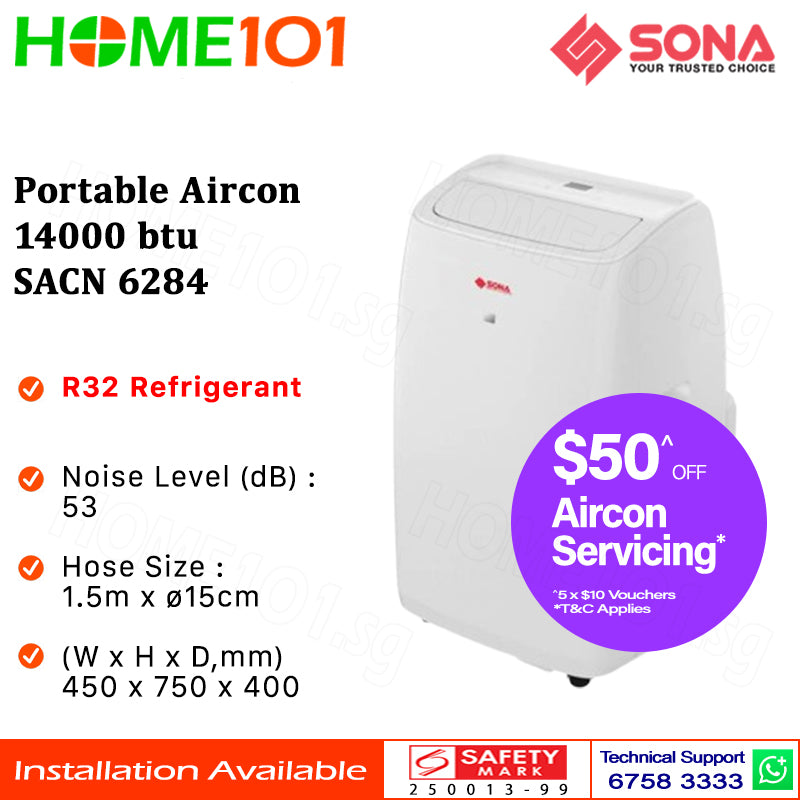 Sona Portable Aircon 14000BTU SACN 6284