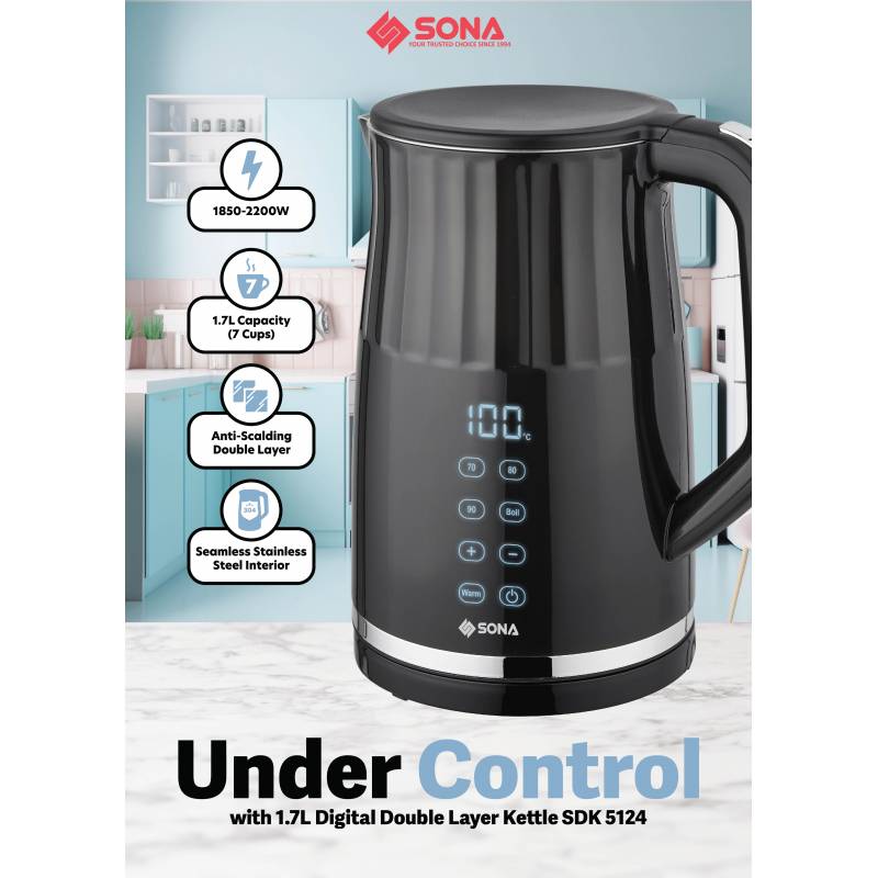 Sona Digital Double layer Kettle 1.7L SDK 5124