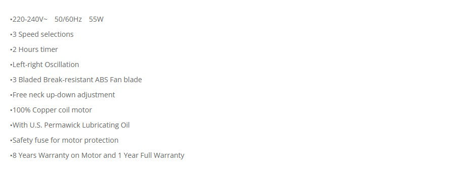 Sona Stand Fan 16" SFS 6402