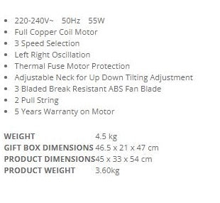 Sona Wall Fan with Pull String 16" SFW 1531(N)