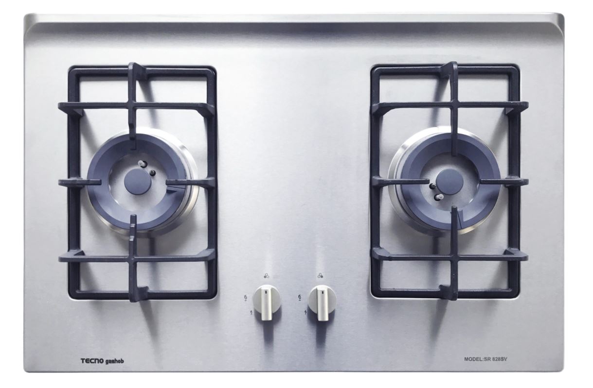 Tecno Stainless Steel Cooker Hob 2 Burners SR828SV - LPG / PUB - FREE INSTALLATION
