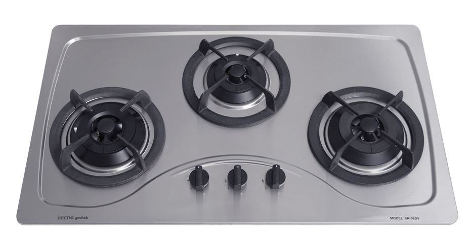 Tecno Stainless Steel Cooker Hob 3 Burners SR98SV - LPG / PUB - FREE INSTALLATION