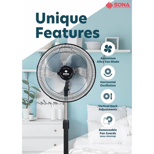 Sona Power Stand Fan 12" SSO 6062N