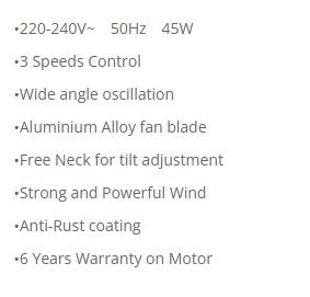 Sona Power Stand Fan 12" SSO 6062N