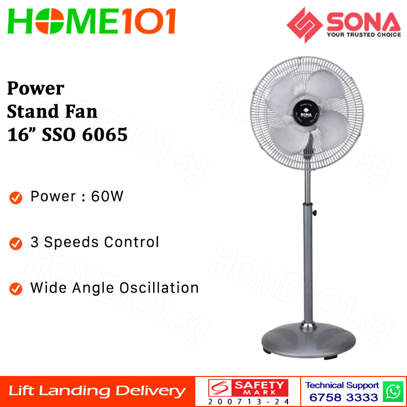 Sona Power Stand Fan 16" SSO 6065 | SSO6065