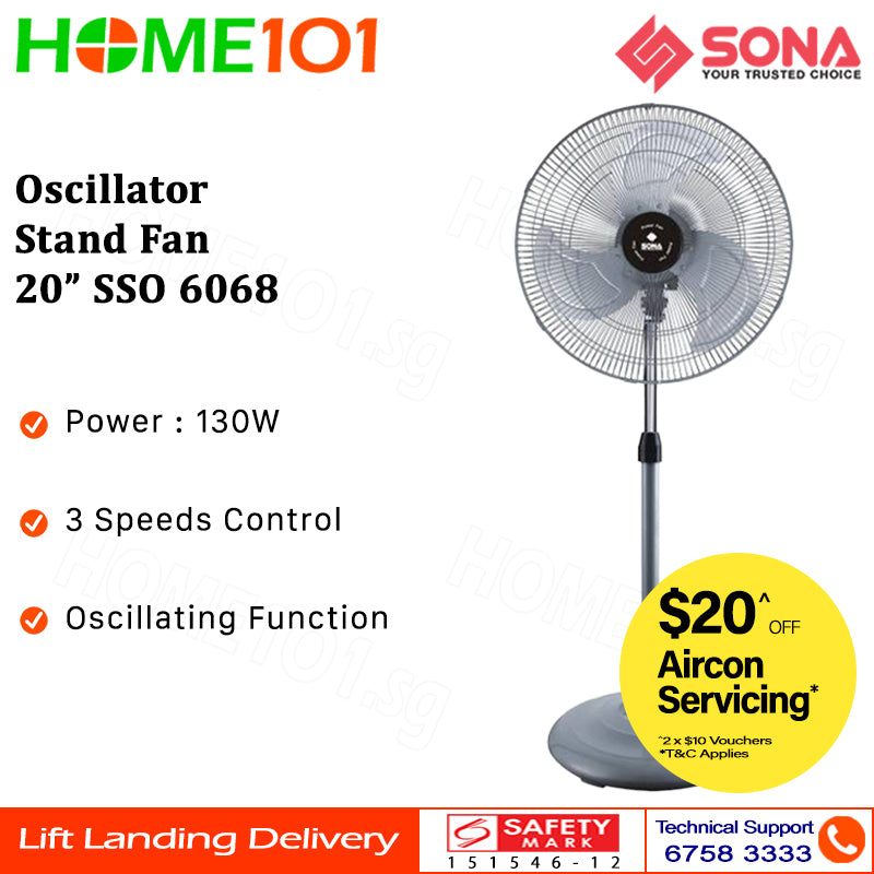 Sona Oscillator Stand Fan 20" SSO 6068