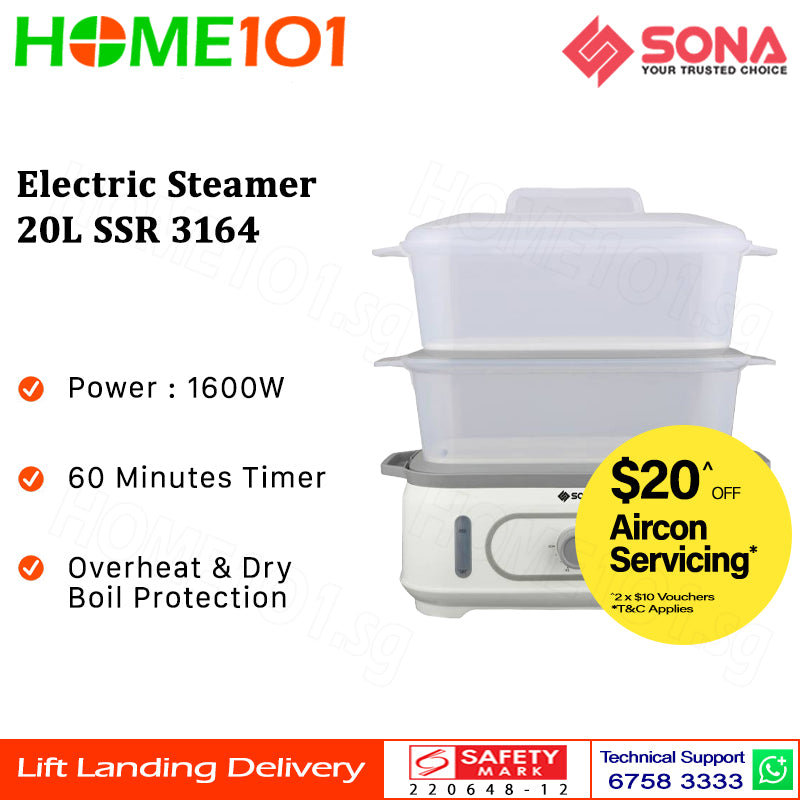 Sona Electric Steamer 20L SSR 3164