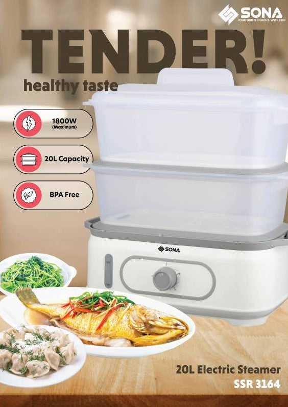 Sona Electric Steamer 20L SSR 3164