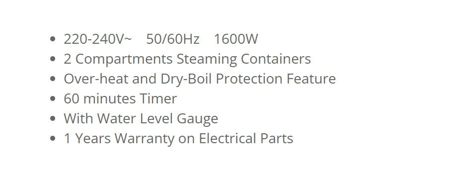 Sona Electric Steamer 20L SSR 3164