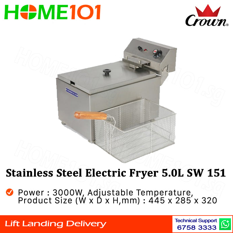 Crown Stainless Steel Fryer 5.0L SW 151