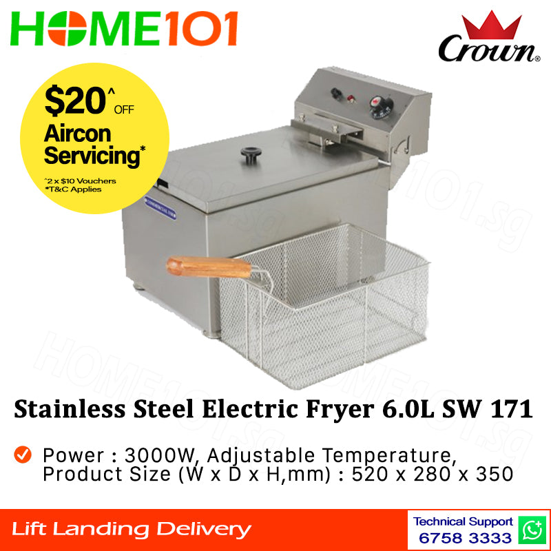 Crown Stainless Steel Fryer 6.0L SW 171